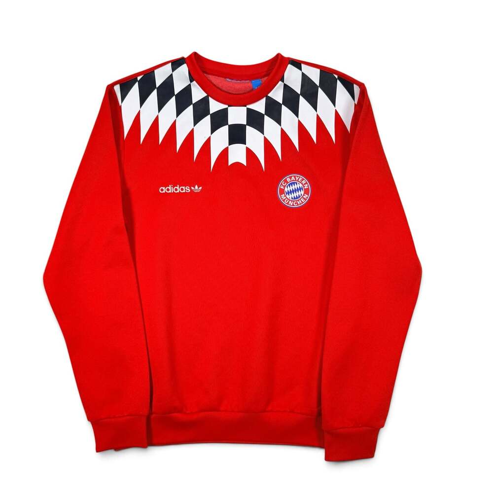 Adidas FC Bayern Munich Crew Sweatshirt Red Size Small Trefoil